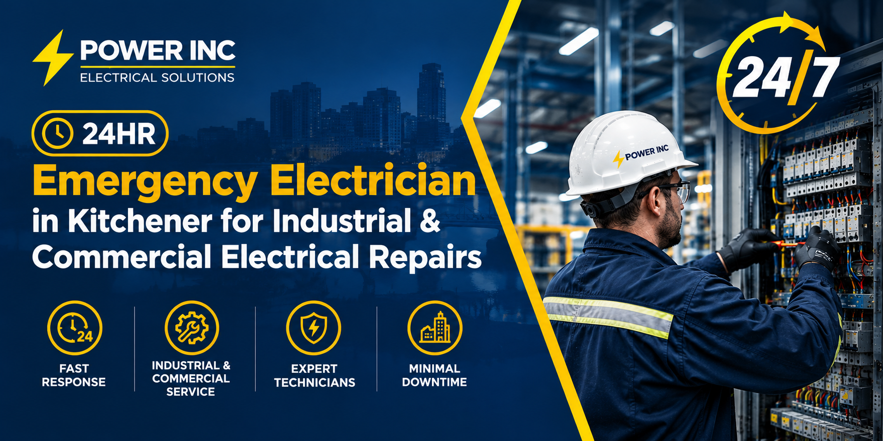 24hr Emergency Electrician in Kitchener for Industrial & Commercial Electrical Repairs